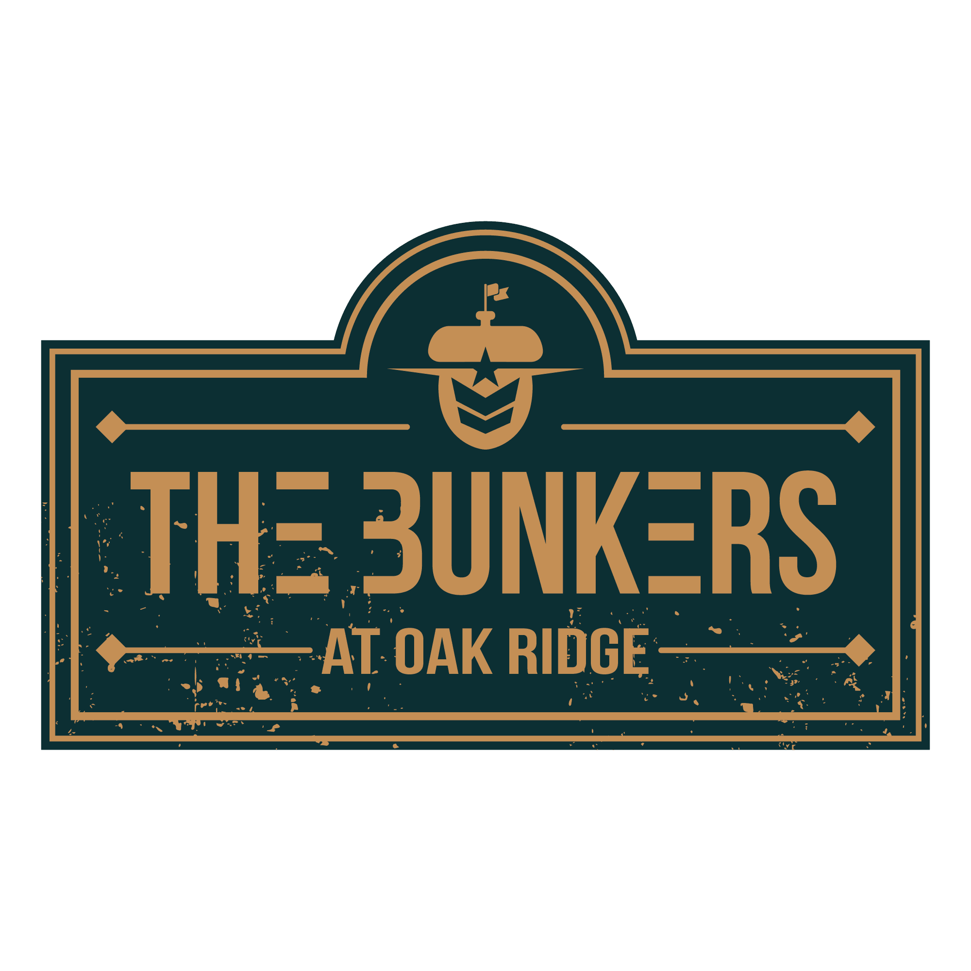 A logo with a man in a hat and the text "The Bunkers at Oak Ridge" is displayed.